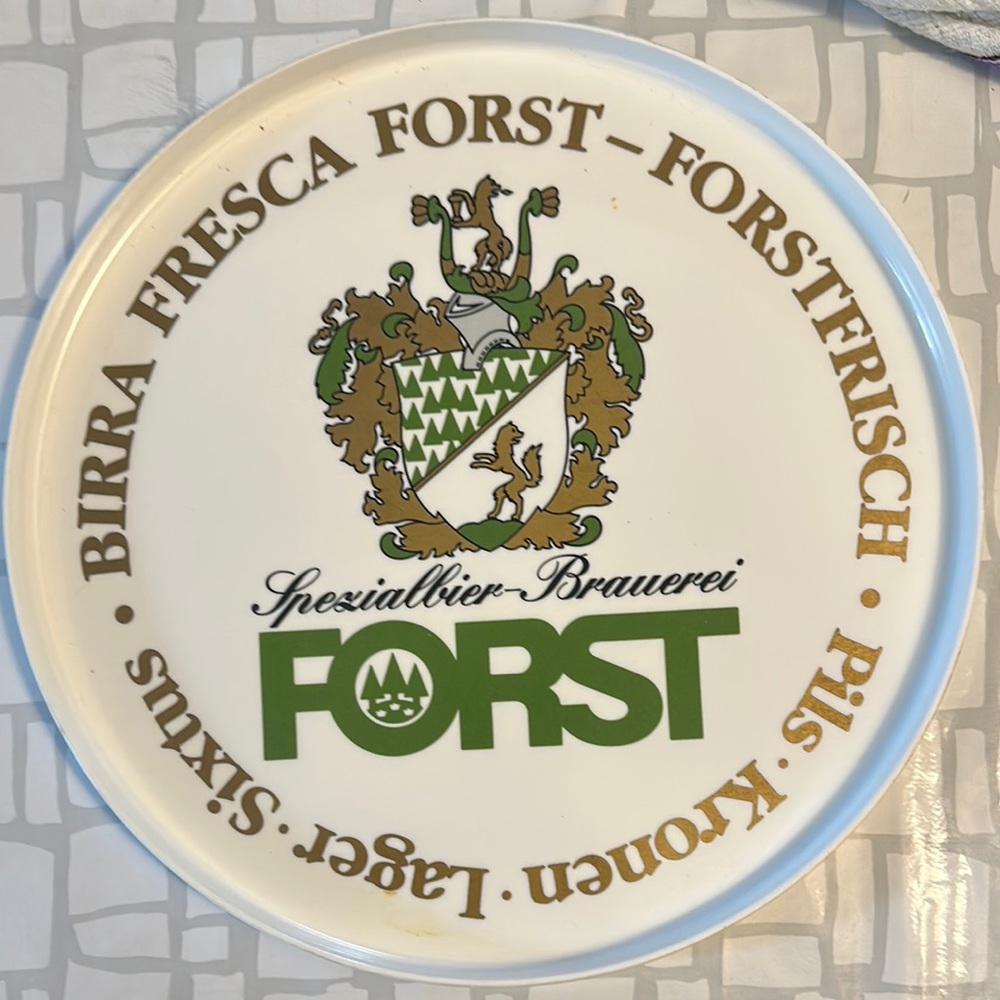 FORST Gold White and Green Beer Tray